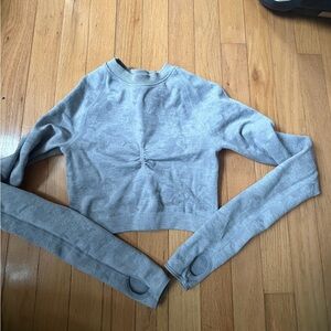 Gymshark Gray Long-Sleeve Cropped Top